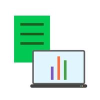 Statistical Report Flat Multicolor Icon vector