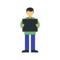 Holding Sign Flat Multicolor Icon vector