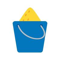 Sand Bucket Flat Multicolor Icon vector