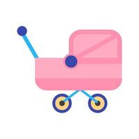 Stroller I Flat Multicolor Icon vector