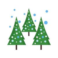 Snowing in trees Flat Multicolor Icon vector