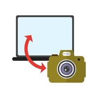 Transfer Images Flat Multicolor Icon vector