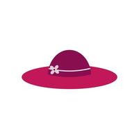 icono multicolor plano de sombrero de mujer vector