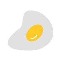 Fried Egg Flat Multicolor Icon vector