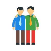 Friends Standing Flat Multicolor Icon vector