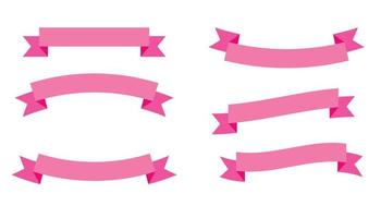 Free Vector  Pink ribbon banner vector, decorative label flat graphic  design