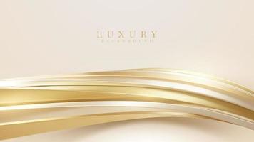 Luxury background with golden curve line element and glitter light effect decoration. vector