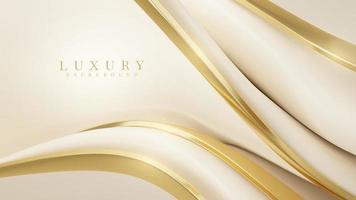 Luxury background with golden curve line element and glitter light effect decoration. vector