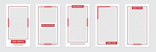 Minimalist Red Social Media Stories Template Design vector