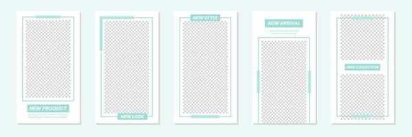 Minimalist Pastel Green Social Media Stories Template Design vector