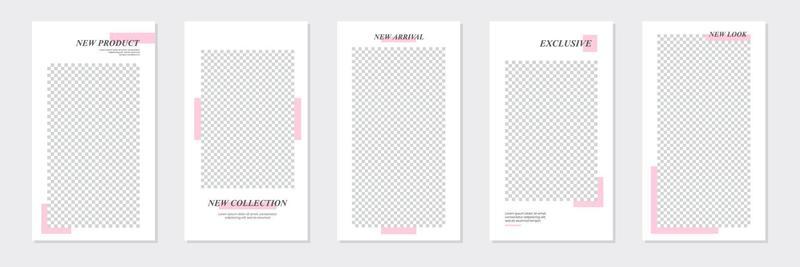 Minimal Pastel Pink Social Media Stories Template Design