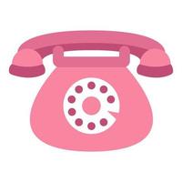 Old pink telephone vector. 90s concept. Retro phone icon isolated on a white background. vector