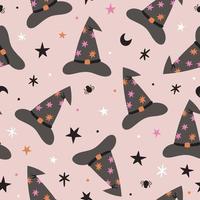 Halloween pattern. Witch hat. Halloween background vector