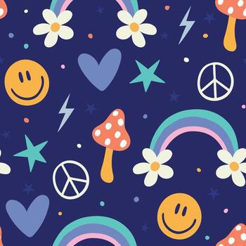 Groovy seamless pattern. Groovy pattern. Retro pattern vector
