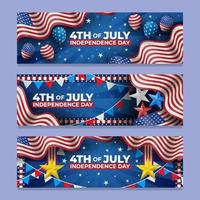 United State Independence Day Set Banner Template vector