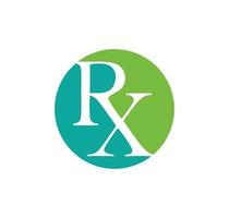 RX medical icon vector logo design template