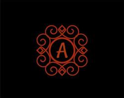 letter A logo design with ornament vector