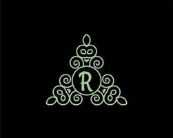 letter R logo design with ornament vector