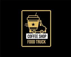 Coffee shop logo, simple food truck vector