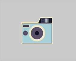 old analog camera image design in blue vector