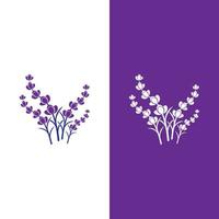 vector de logotipo de flor de lavanda fresca