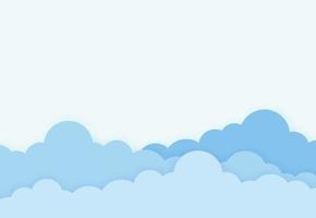 cielo azul con nubes para póster, presentación, concepto de diseño de sitio web espacio en blanco para texto. ilustración vectorial vector