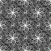 BLACK AND WHITE SEAMLESS VECTOR BACKGROUND WITH SPIRAL CURLS