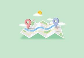 Location Map 3D pins. Navigator checking points. GPS. Vector illustration