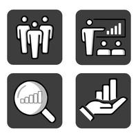 Team Chart Search Button Icon Vector