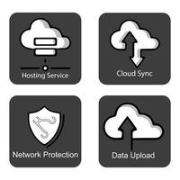 vector de elemento de servicio de base de datos de icono de nube