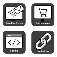 Icon Search Engine Optimization Symbol Button Vector Set