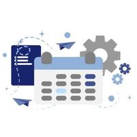 ilustración de la configuración del calendario o la programación vector