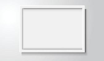 Vector Realistic Modern Interior White Blank Square Wooden Poster Picture Frame Mock-up Set Closeup on White Wall.