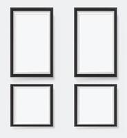 3d render thin frames collection with empty space for decorative uses vector
