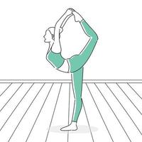 Yoga poses, meditating in yoga, young woman doing yoga and fitness exercises. Healthy lifestyle. Vector illustration