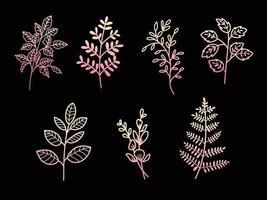 Hand drawn floral doodle illustration. Hand sketched floral element. Flowers and leaves for text decoration. vector