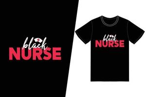 Black Nurse Nurse day design. Nurse t-shirt design vector. For t-shirt print and other uses. vector
