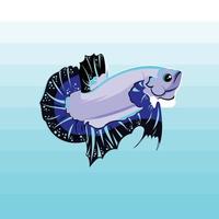 beta fish mascot vector