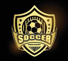 ilustración del logotipo o símbolo de fútbol dorado vector