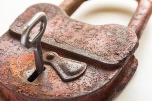 Old lock with a key photo