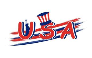 USA Lettering. American Happy Independence Day. vector