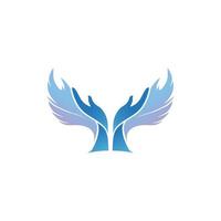Hand Wings logo vector