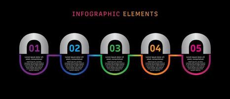 five steps timeline business corporate infographic elements vector