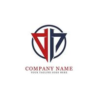 DH initial name logo design vector in the circle, letter name of D and H  logo template