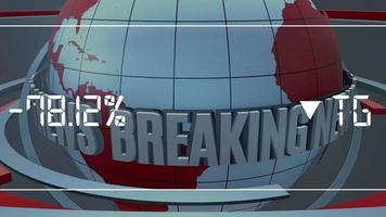 Financial breaking news animation, data, numbers, graph.