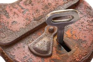 Old lock with a key photo