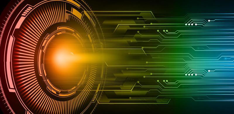eye cyber circuit future technology concept background