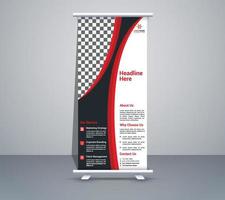 diseño de banner enrollable moderno y profesional, diseño de banner enrollable corporativo y creativo, banner enrollable simple y mínimo, plantilla de diseño de banner enrollable vector