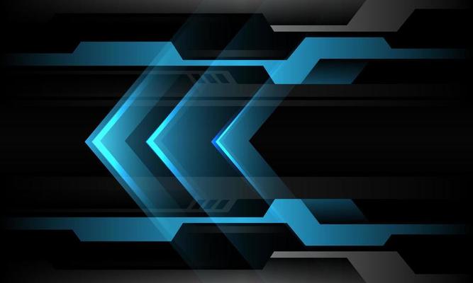 Abstract blue arrow direction grey metallic cyber black futuristic technology design modern background vector