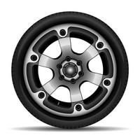 Aluminum wheel car tire for sport racing on white background vector